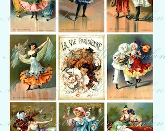 Digital Collage Sheet of Vintage Carnival Images - perfect for Pocket Letters too - INSTANT DOWNLOAD