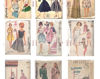Vintage Retro Ladies Dress and Clothing Sewing Patterns Collage Sheet - INSTANT DOWNLOAD