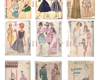 Vintage Retro Ladies Dress and Clothing Sewing Patterns Collage Sheet - INSTANT DOWNLOAD