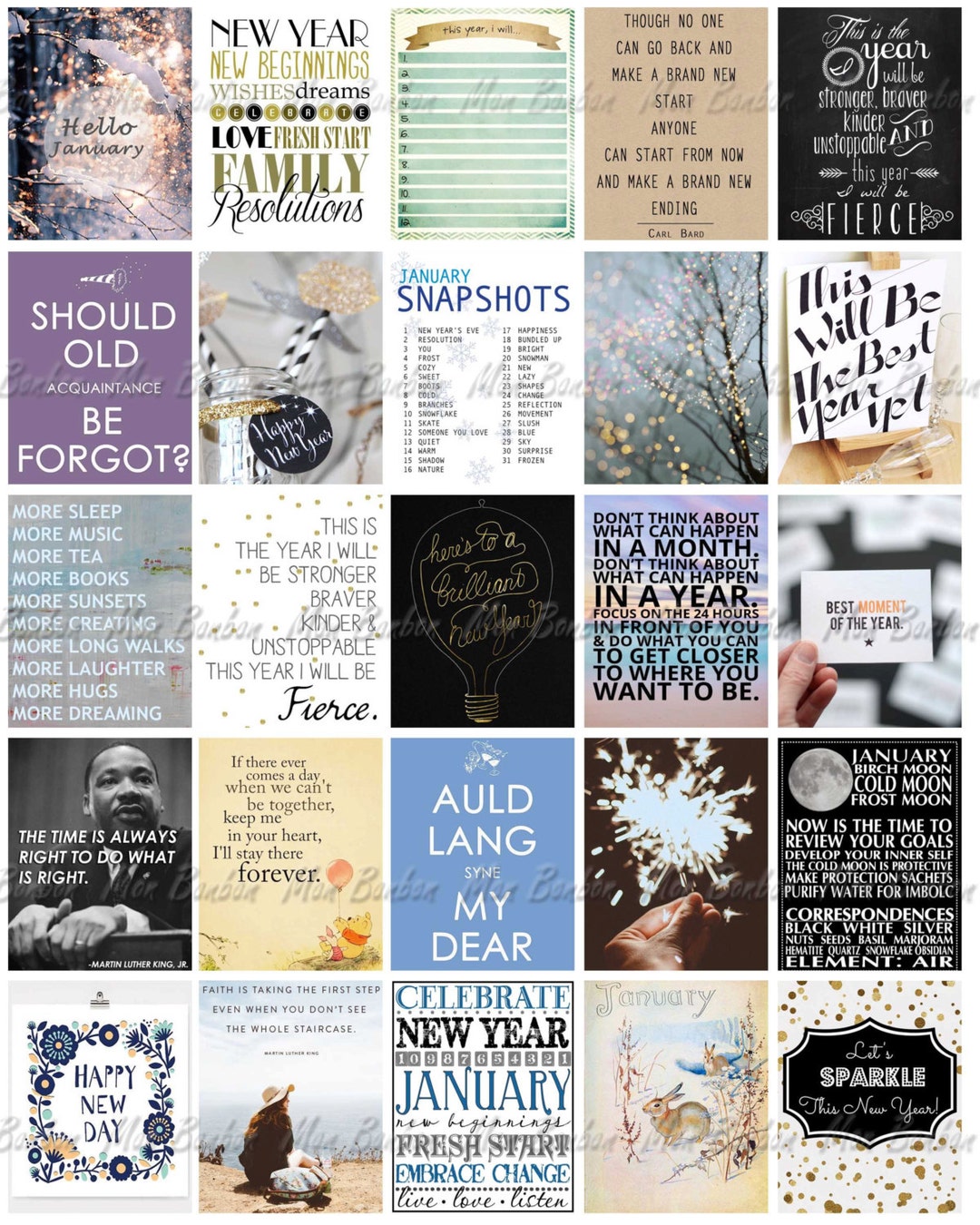 January Monthly Quotes Printable Sticker Sheet - January Life Planner ...