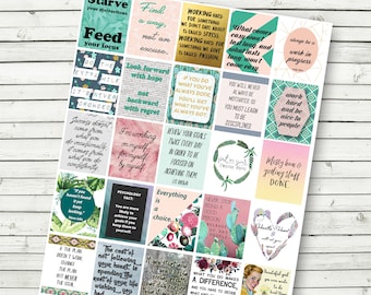 Work Quote Stickers - Planner Printable - Motivational Quotes - Life Planner Quotes - Download and Print - Fits Erin Condren Life Planner