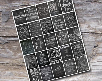 Chalkboard Planner Stickers - Chalkboard Planner Printable - Print at Home - Fits Erin Condren Life Planner - Chalkboard Printable - Digital