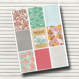Fondos springtime para cartas de bolsillo - Print at home - ATC Backgrounds - 2.5 x 3.5 pulgadas - Gardening Pocket Letter - Springtime ATC