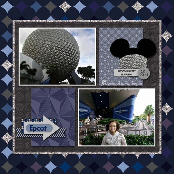 EPCOT - Spaceship Earth Inspired 12x12 Digital Paper Pack for Digital  Scrapbooking, Party Supplies, etc -INSTANT DOWNLOAD 