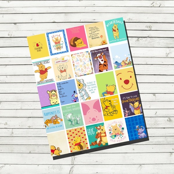 Winnie The Pooh Planner Sticker Sheet - Print at Home - Hundred Acre - Tigger - Pooh Bear - fits Erin Condren Planner - 1.5 x 1.9 inches