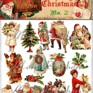 Digital Download of 19Vintage Christmas Images Collage Sheet No 2  - DIY Printables - INSTANT DOWNLOAD