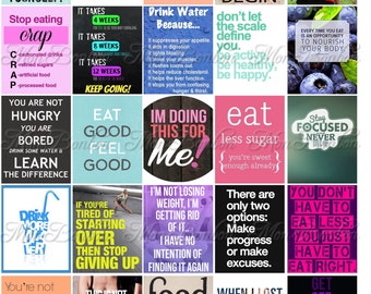Pegatinas motivacionales de fitness y dieta para agendas y diarios de vida - Pegatinas motivacionales - Pegatinas imprimibles - Se adaptan a la agenda de Erin Condren