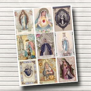 Tarjetas de oración antiguas - Digitales - Tarjetas religiosas antiguas - Tarjetas de bolsillo religiosas - Tamaño ATC - 2,5 x 3,5 pulgadas - Descarga instantánea
