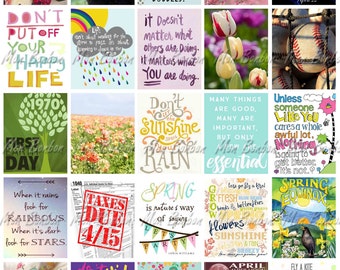 April Monthly Planner Printable Sticker Sheet - Spring Printable - DIY Print at Home - fits Erin Condren Life Planner - Instant Download