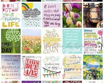 April Monthly Planner Printable Sticker Sheet - Spring Printable - DIY Print at Home - fits Erin Condren Life Planner - Instant Download