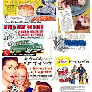 Digitale Collage Sheet van Vintage Retro Magazine Advertenties Collage Sheet No. 4 - INSTANT DOWNLOAD