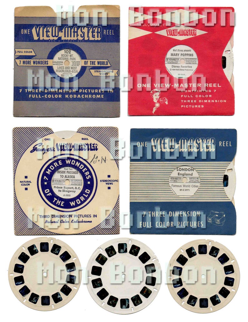 Vintage Viewmaster Digital Collage Sheet DIY you print INSTANT DOWNLOAD image 1