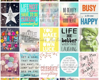 Hoja de pegatinas imprimibles con frases inspiradoras y motivadoras: imprimible en casa. Citas para el planificador de vida de Erin Condren.