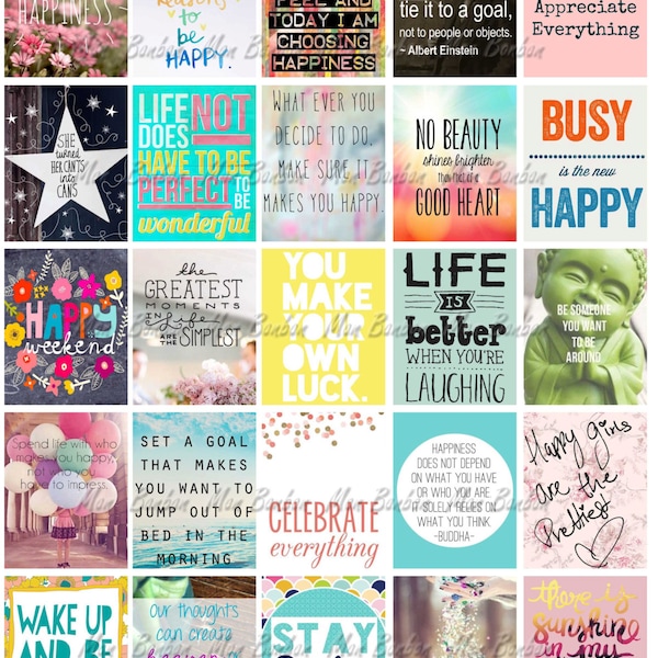 Hoja de pegatinas imprimibles con frases inspiradoras y motivadoras: imprimible en casa. Citas para el planificador de vida de Erin Condren.