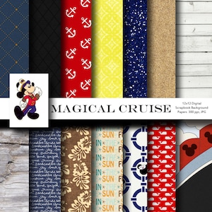 Crucero Mágico 12x12 Fondos de Papel Digital para Scrapbooking Digital -DESCARGA INSTANTE-