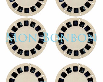 Digital Collage Sheet of ViewMaster Reels - DIY you print - INSTANT DOWNLOAD