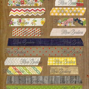 INSTANT DOWNLOAD -17 Digitale Washi Tape Strips No. 1 - Solide en Transparante bestanden - Digital Scrapbooking - Digital Clip Art