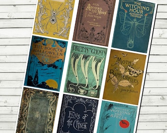 Vintage Wicked Book Covers Digital Collage Sheet -perfect for pocket letters - Print at Home - INSTANT DOWNLOAD - Vintage Halloween Books