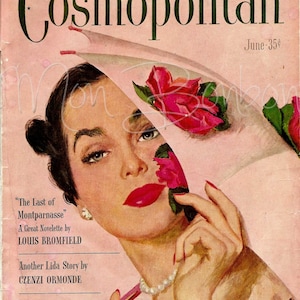 Digital Download of a 5x7 or 8x10 Vintage Pink Cosmopolitan Magazine Cover - You Print - INSTANT DOWNLOAD