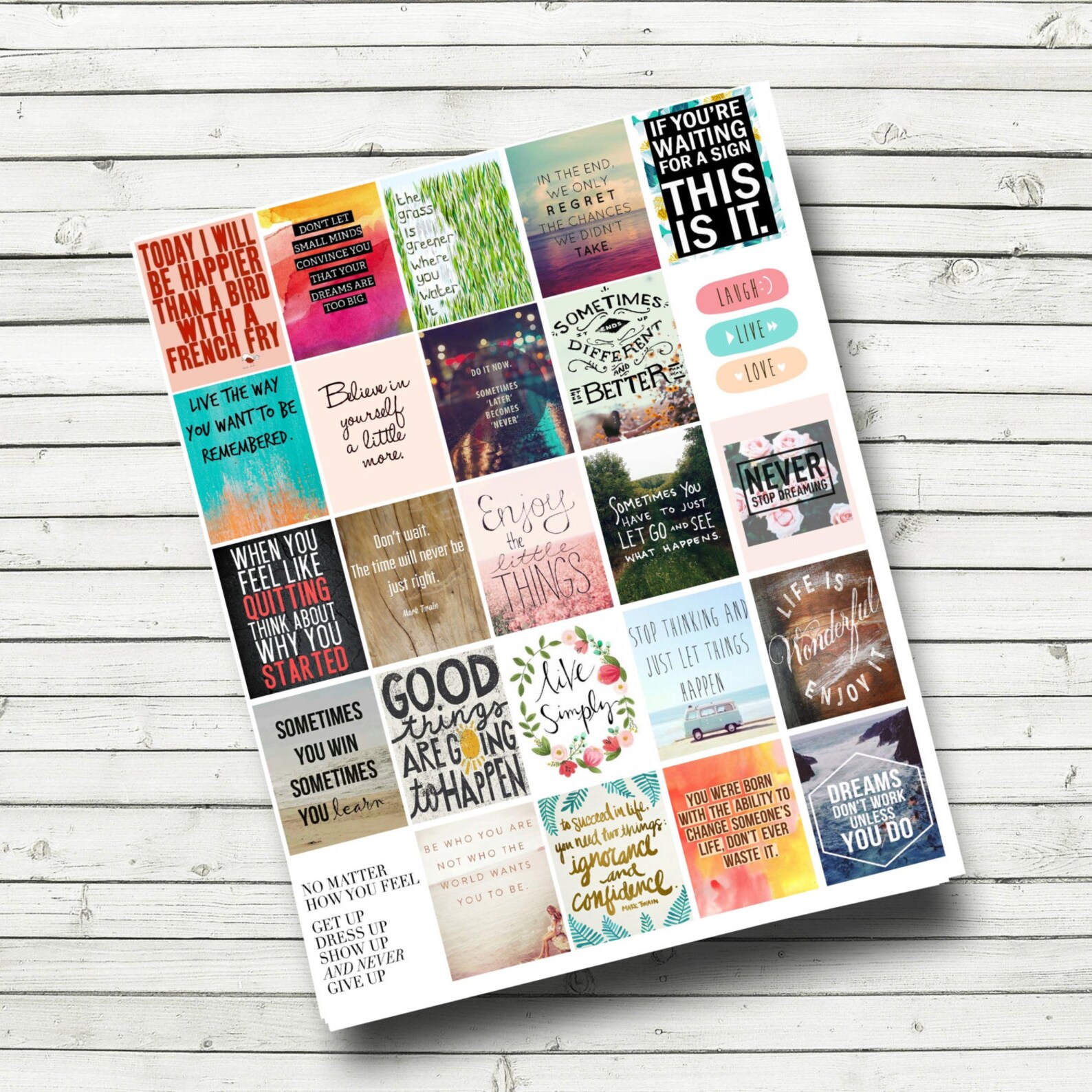 Quote Stickers Planner Printable Motivational Quotes Etsy UK