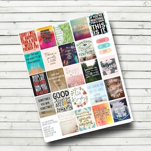 Quote Stickers - Planner Printable - Motivational Quotes - Life Planner Quotes - Download and Print - Fits Erin Condren Life Planner