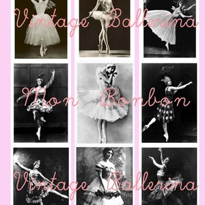 Vintage Ballerina ATC Digital Collage Sheet  2.5 x 3.5 sized-  Dance -  INSTANT DOWNLOAD