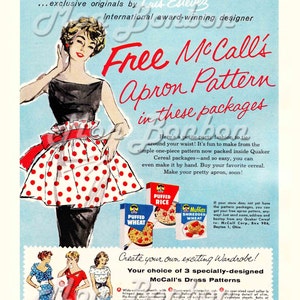 Digitale Download van grote 8 x 10 Vintage Retro 50's schort tijdschrift Ad - u afdrukken - direct downloaden