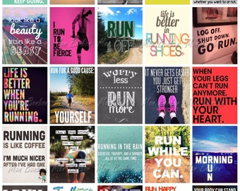 Running Quotes for Life Planners - Print at Home - Life Planner Printable Running Quotes - fits Erin Condren Life Planners - Sticker Sheet