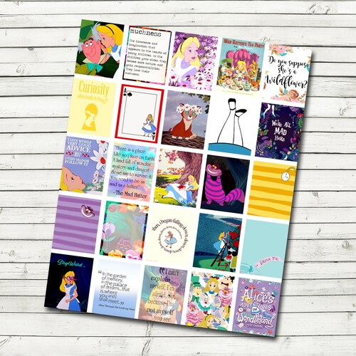 Alice in Wonderland Planner Sticker Sheet DIY Print at Etsy