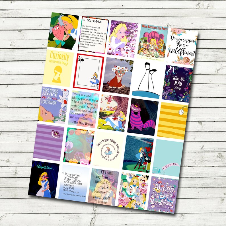 Alice in Wonderland Planner Sticker Sheet DIY Print at - Etsy