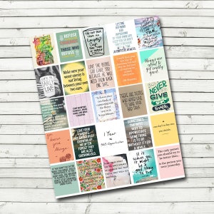 Motivational Quotes No. 2 - Printable Planner Stickers - DIY Print At Home - fits Erin Condren Planner - Journal Stickers 1.5 x 1.9 inches