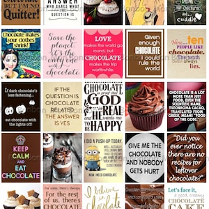 Chocolate Quotes Printable Sheet - Chocolate Inspiration Printable Sticker Sheet - fits Erin Condren Life Planner - DIY Print at Home