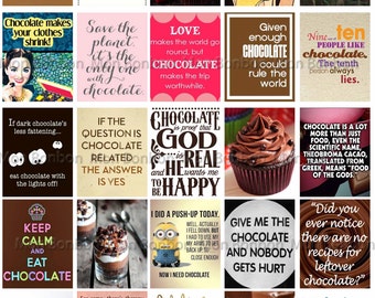 Chocolate Quotes Printable Sheet - Chocolate Inspiration Printable Sticker Sheet - fits Erin Condren Life Planner - DIY Print at Home