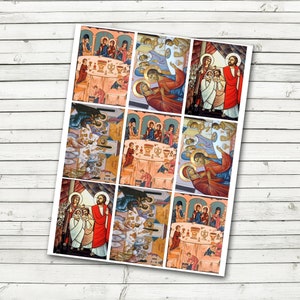 Wedding at Cana Religious Digital Download Collage Sheet ATC sized  ACEO 2.5 x 3.5 inch images