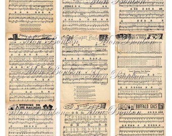 Digital Collage Sheet of Vintage 1930s Music Sheets  - INSTANT DOWNLOAD