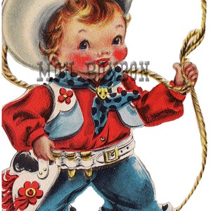 Cute Christmas Cowboy Illustration .png DIY Printable - Etsy