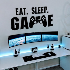 Eat Sleep Game Vinyl Wall Decal – Premium Quality and Damage Free Removal