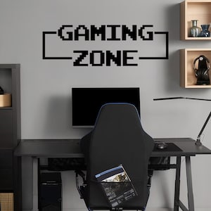 Gaming Zone Wall Decal Sticker.  Game Room Decor.