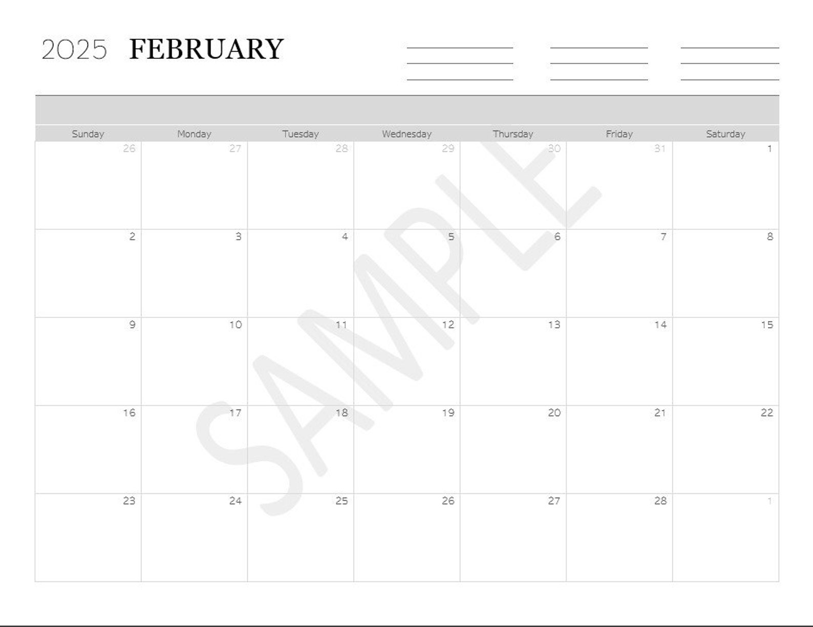 2025 2024 Printable Pdf Calendar - Etsy UK