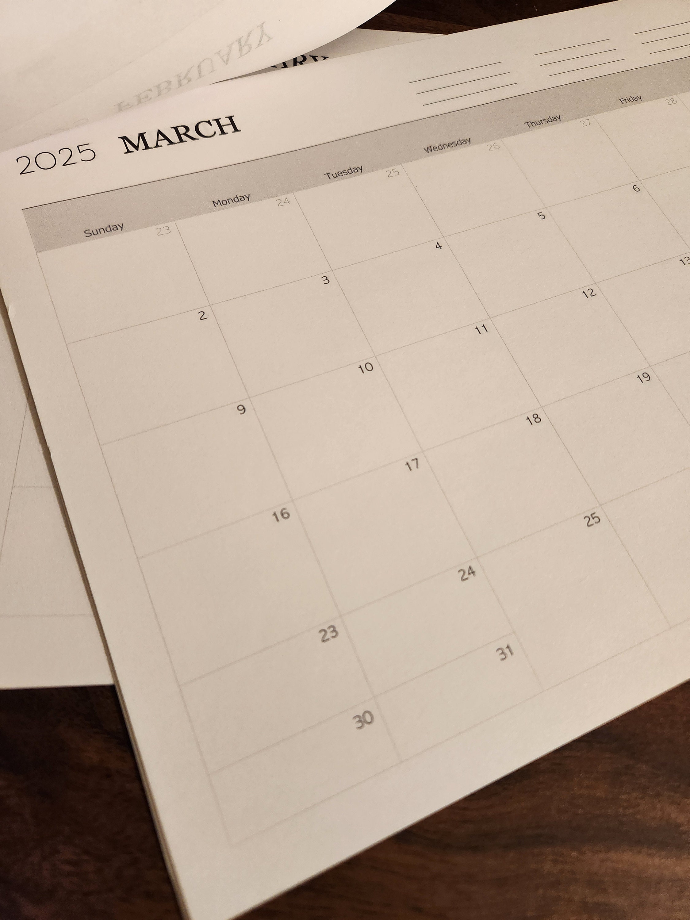 2025 2024 Printable Pdf Calendar Etsy UK