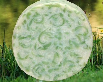 Green Grass Handmade Soap Artisan Round Bar