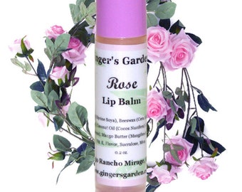 Rose Lip Balm with natural carrier oils and mango butter