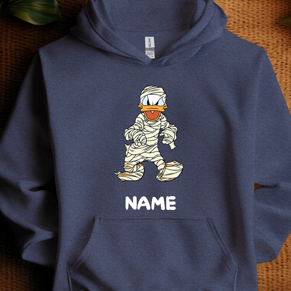 Custom Donald Duck Mummy Halloween Hoodie, Halloween Disney Hoodie, Halloween Party Hoodie, Hoodie, Funny Halloween, Disney Halloween Tee