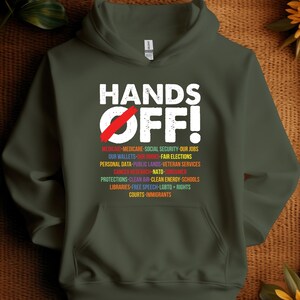 Hands Off Protest Hoodie, Political Activism Tee, Anti Trump Hoodie, Women&#39;s Rights Protest Hoodie, Environmental Rights Hoodie
