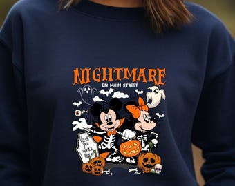 Disneyland Nightmare Halloween Sweatshirt, Halloween Disney Sweatshirt, Halloween Party Sweatshirt, Mickey Minnie Halloween Sweatshirt