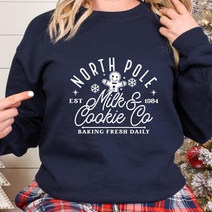 North Pole Milk & Cookie Sweatshirt, Christmas Sweatshirt, Merry Christmas, North Pole Christmas Matching Family Sweatshirt