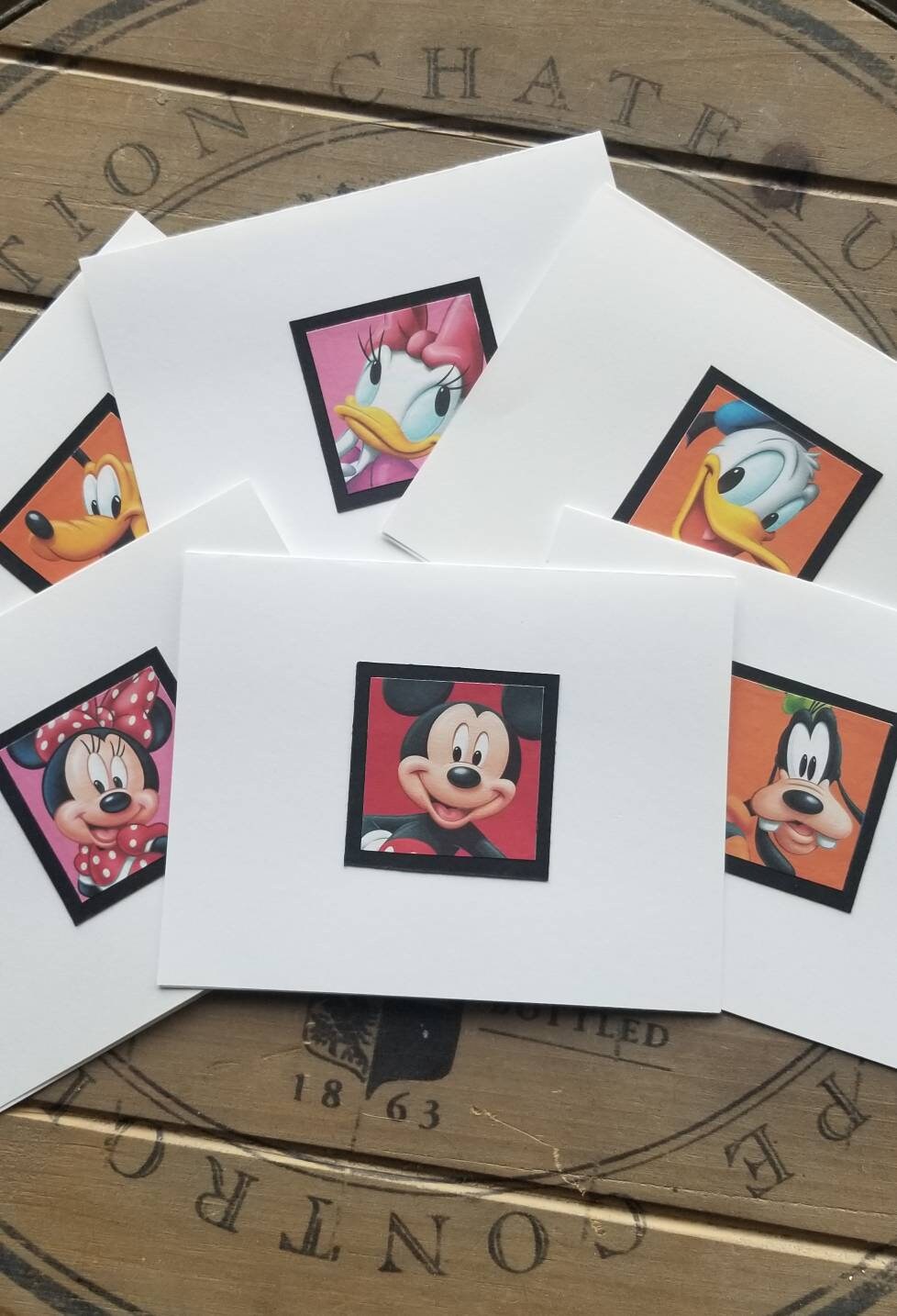 Set of 6 blank Notecards Various Disney Character themed Etsy