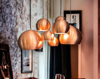 Modern Pendant Light, Vintage Hanging Lamp, Copper Hanging Lamp, Unique Pendant Lamp, Sphere Pendant Light, Metal Pendant Light