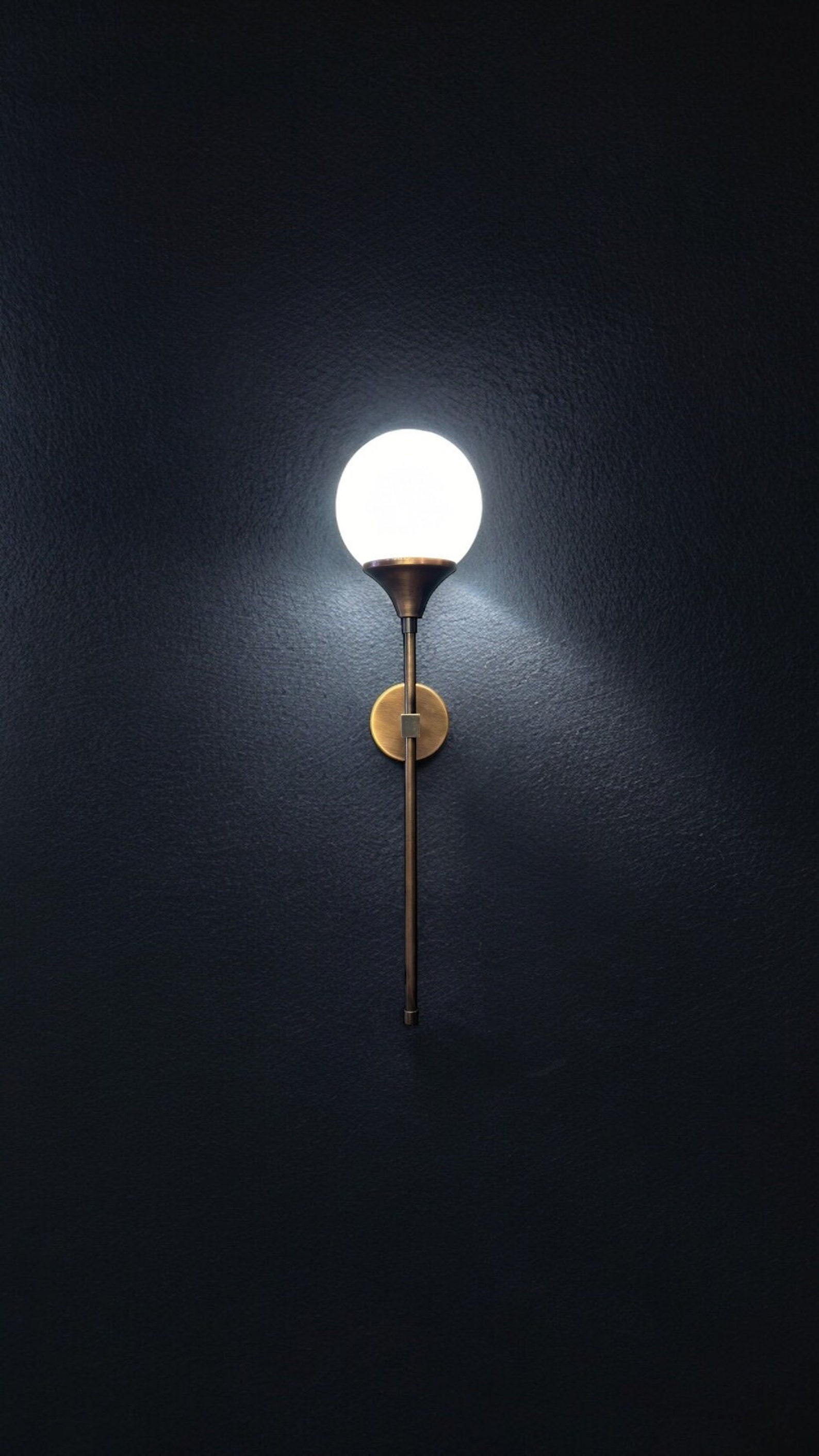 Minimalist Wall Sconce, Antique Brass Wall Sconce, Bedroom Wall Lamp ... - Small Minimalist Wall Sconce Light