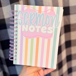 Pastel Sermon Notes Journal | Christian Bible Study Journal | Sunshine Scripture Stationery